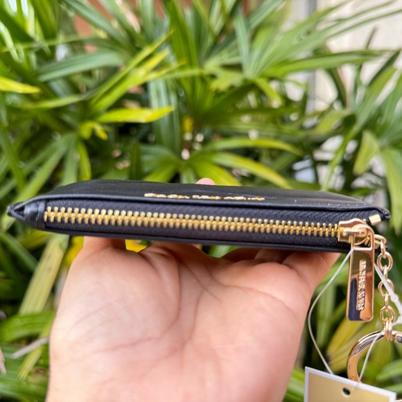 Michael Kors Jet Set Travel Small Top Zip Coin Pouch ID Key Holder Wallet Black - Picture 3 of 9